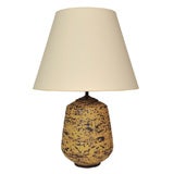 Yellow and Brown Ceramic Lamp