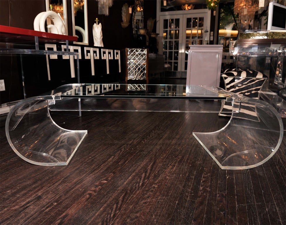 curved acrylic coffee table