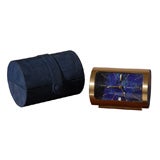 Van Cleef  Arpels traveling/desk  faux lapis lazuli /brass clock