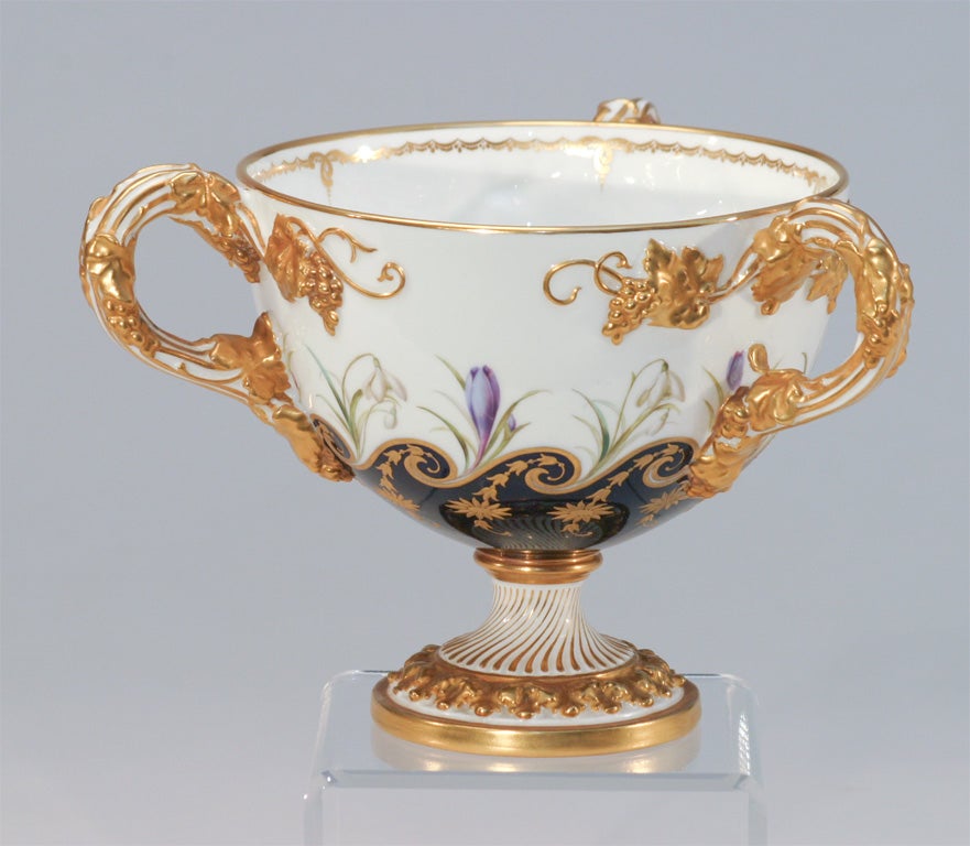 Royal Worcester Art Nouveau Hand Painted Large Loving-Cup/Vase