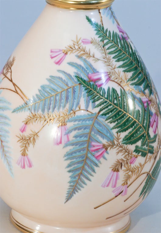 Aesthetic Movement Hand Painted Porcelain Vase For Sale 2