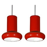 Vintage Pair of French Pendant Lamps