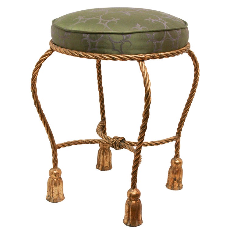 Gilt  Iron rope tassel stool