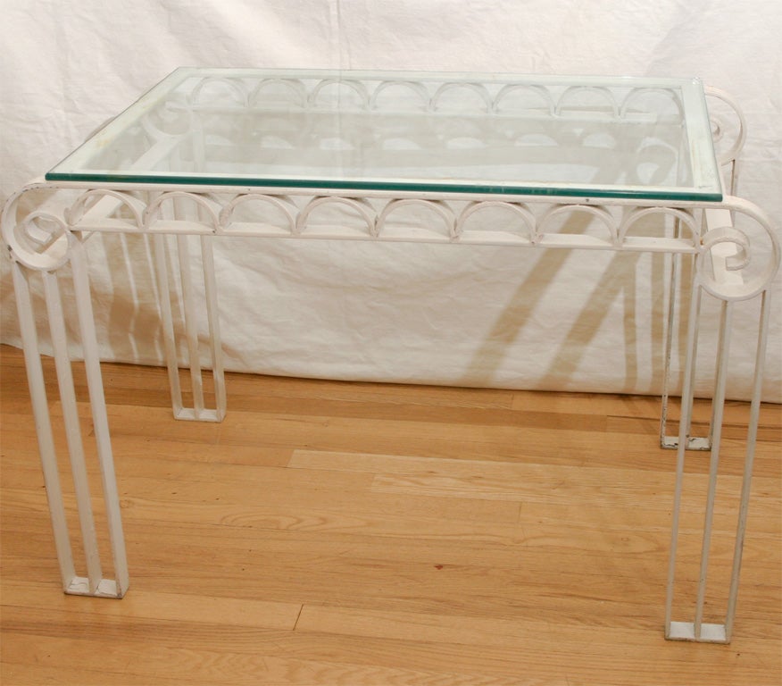 Iron and glass table