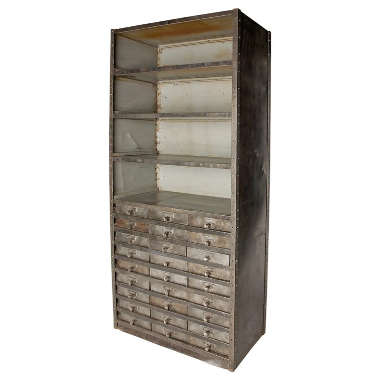 Vintage French industrial shelf/cabinet