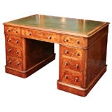 English burl walnut desk