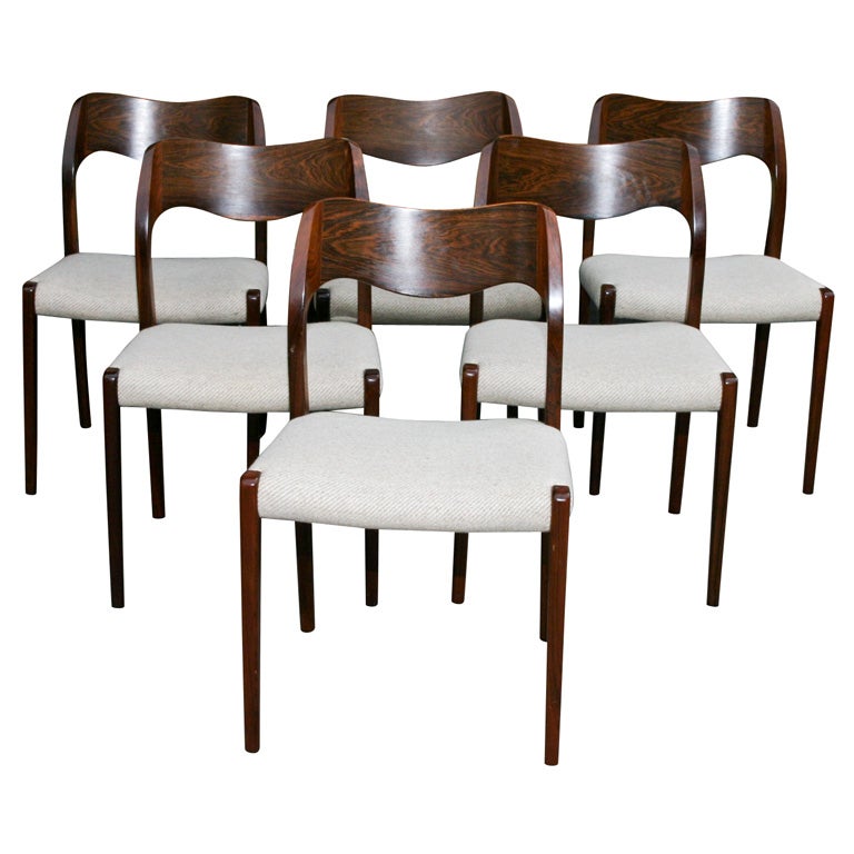 Set 6 Dining Chairs by N. O. Moeller
