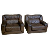 Pair of Leather Club Chairs by DeSede