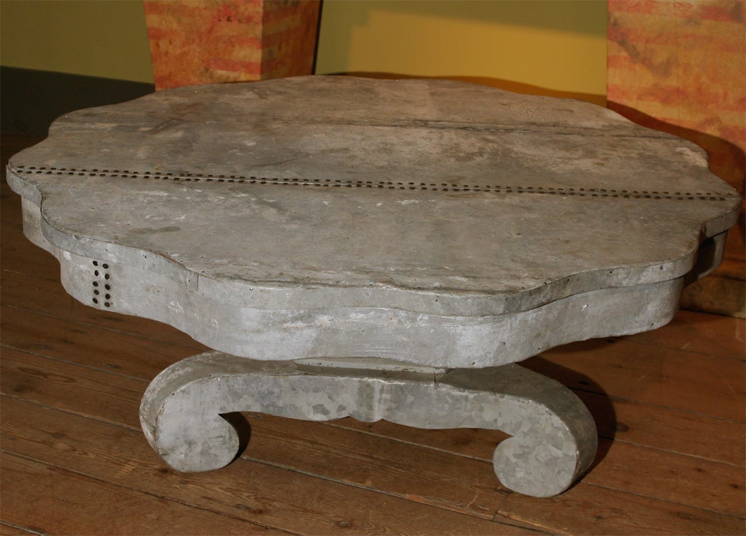 Scalloped Metal Coffee Table 4
