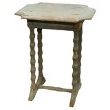 American blue painted one-drawer table