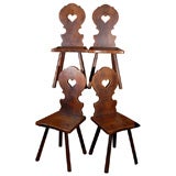 Set of four oak "mountain" chairs