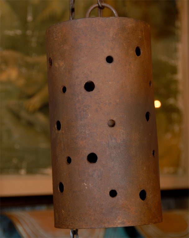 Vintage Iron Perforated Pendant Light