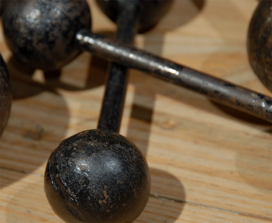 set of six vintage cast iron bar bells 1