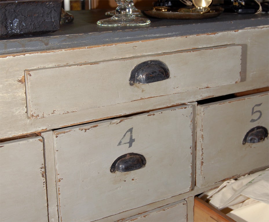 Antique store counter with 15 drawers 2