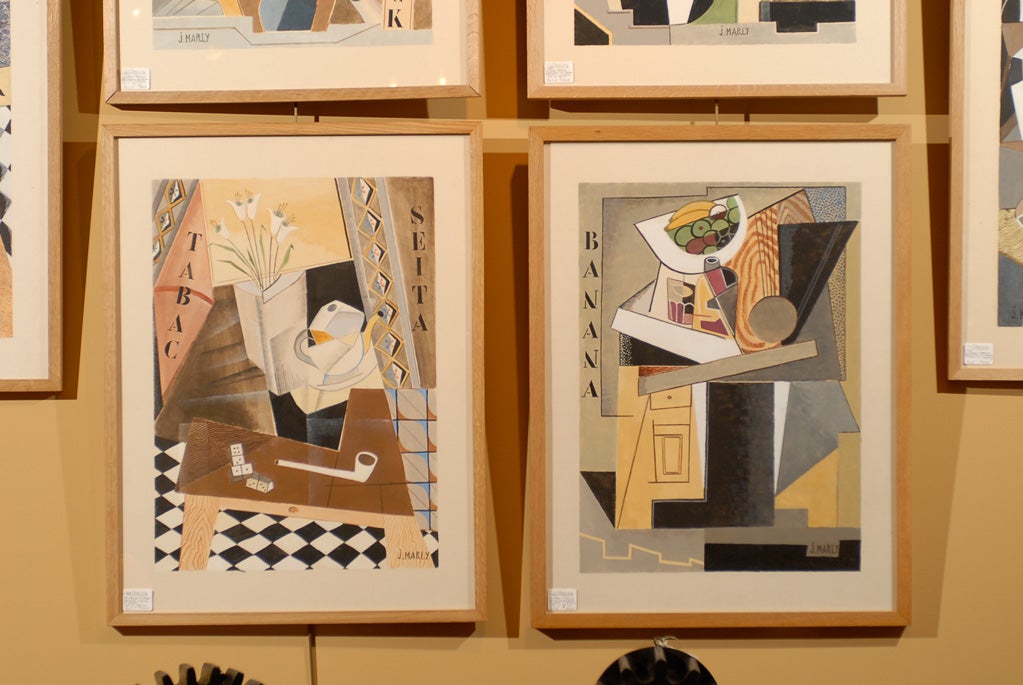 Vintage French Paintings by Jacques Marly 1