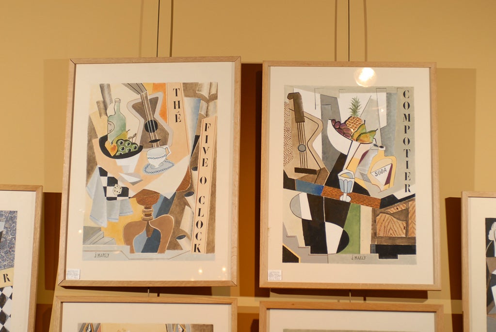 Vintage French Paintings by Jacques Marly 2