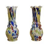 Vintage Pair of Venetian Glass Vases