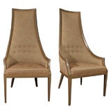 Vintage Pair of High Back Chairs