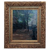 Street scene oil on canvas by Edmond Louis Dupain