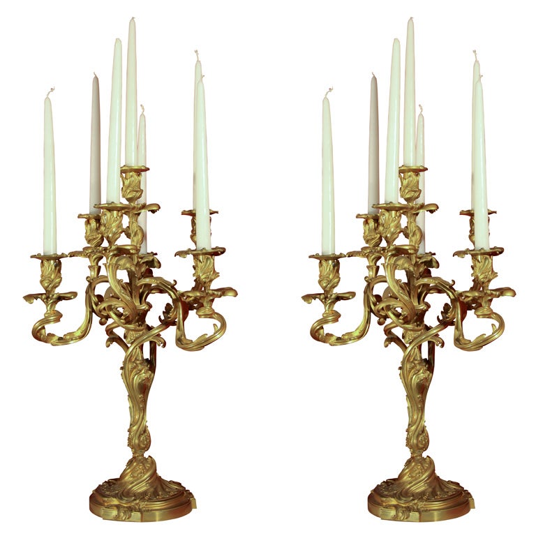 7 light Rococo style candelabra.