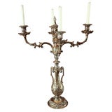 5 light silver plate candelabra