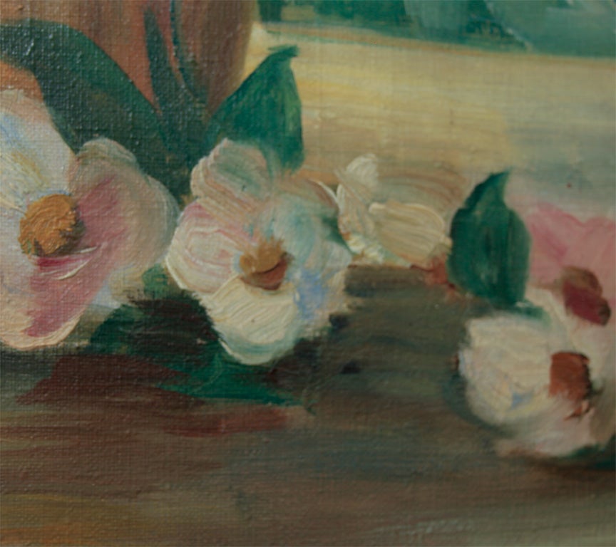 20th Century L.v. Knoblauch: Flower Still Life. Oil on canvas.