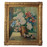 Vintage L.v. Knoblauch: Flower Still Life. Oil on canvas.