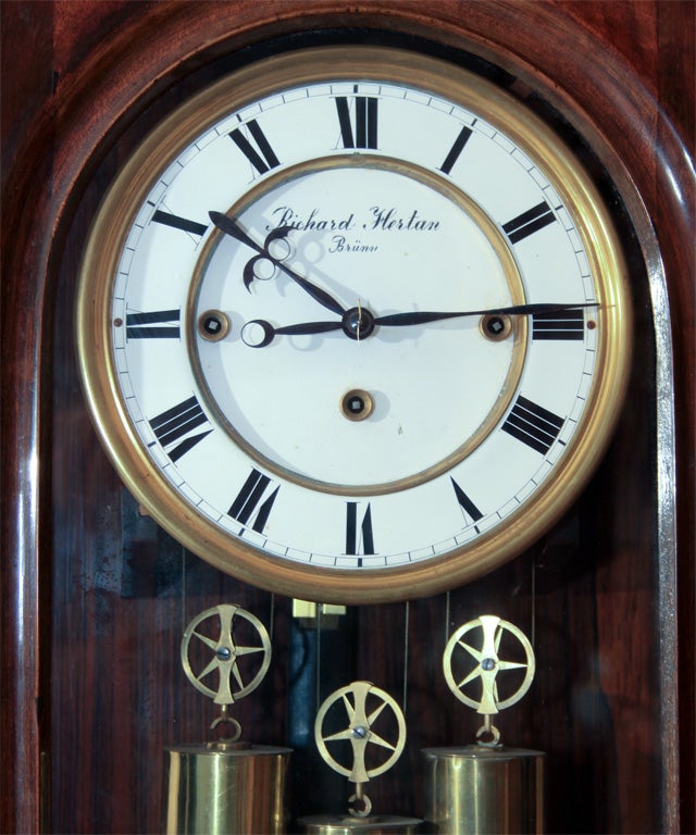 Austrian regulator clock. Three weight. 1