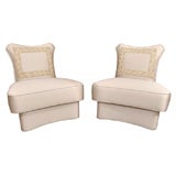 Pair of Hollywood Slipper Chairs Designed by James Mont