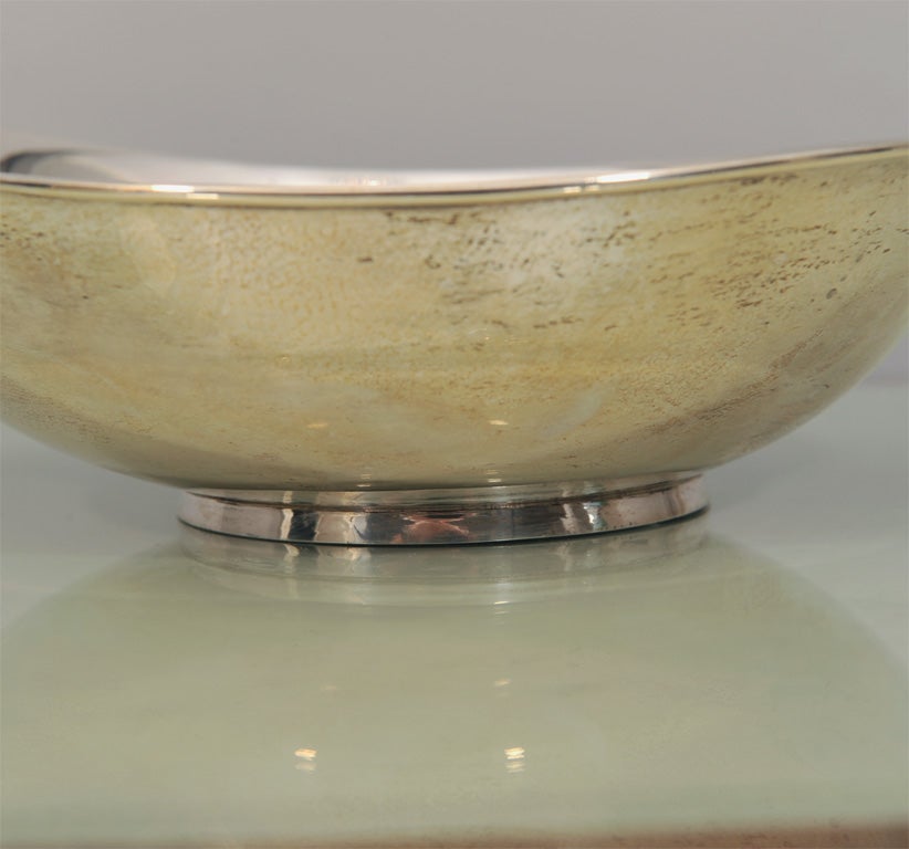 American Mid-Century Modern Hand-Wrought Sterling Silver Bowl by Allan Adler For Sale