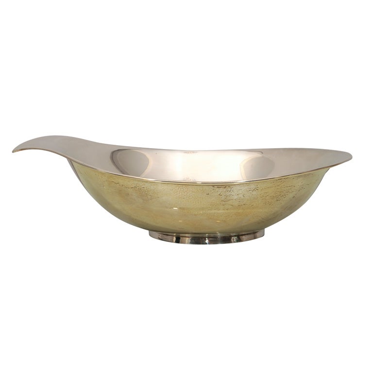 Mid-Century Modern Hand-Wrought Sterling Silver Bowl by Allan Adler