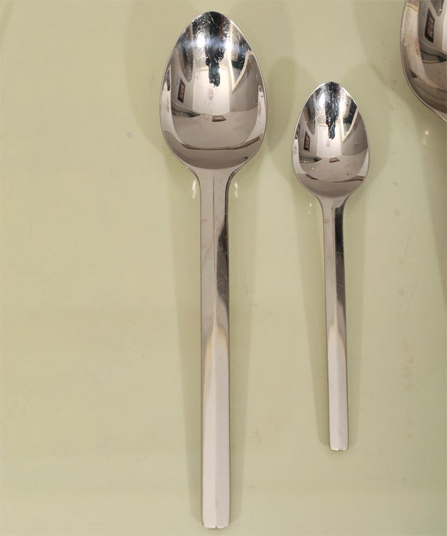 Modernist Stainless Flatware by Rosenthal In Excellent Condition In New York, NY