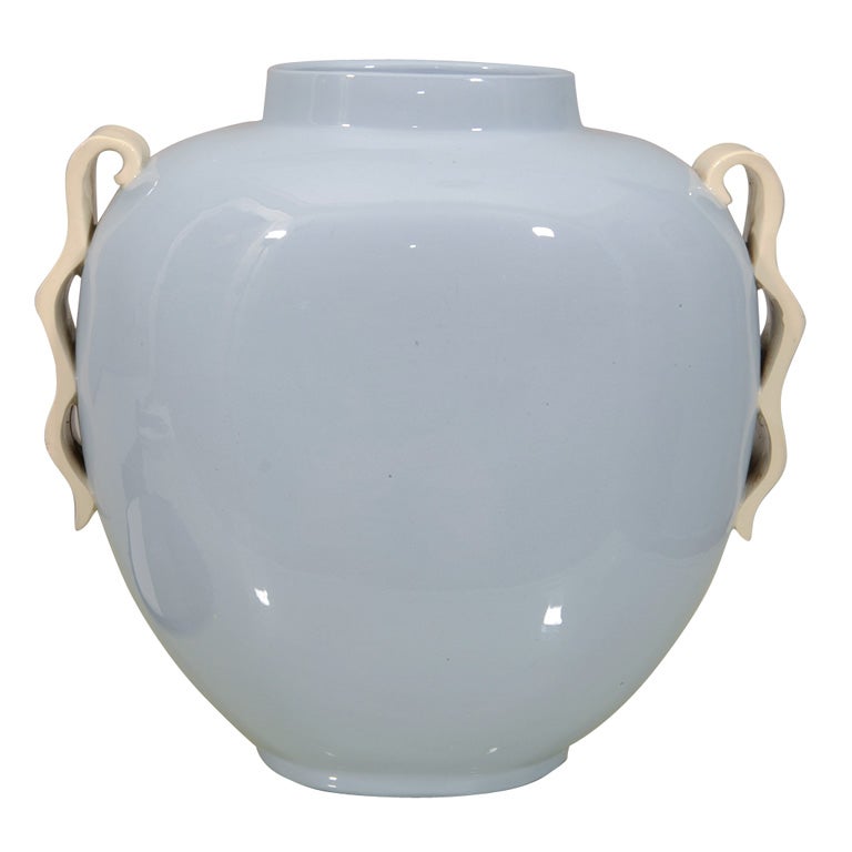 Art Deco Neoclassical Ceramic Urn Vase By Boch Frerres