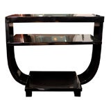 Art Deco Black Lacquered Side Table by Modernage