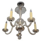 1940's Smoked Murano Glass Chandelier with Scroll Details