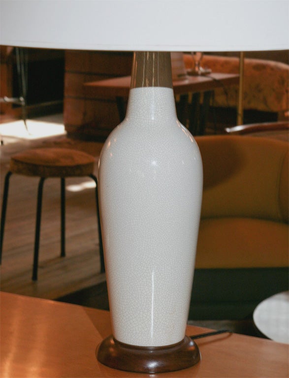 Japanese Raku Glazed Table Lamp For Sale