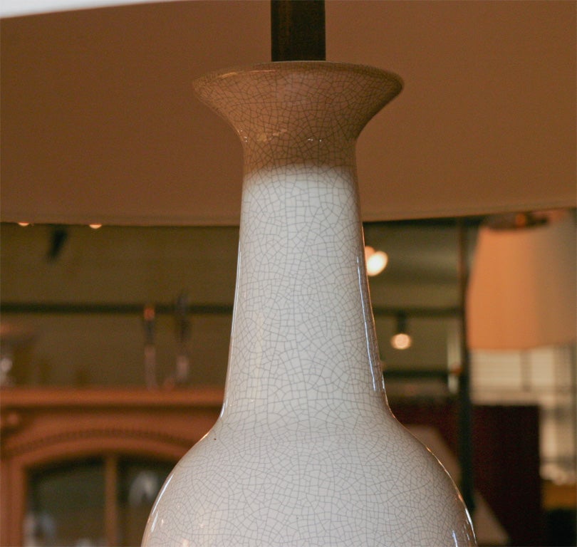 Porcelain Raku Glazed Table Lamp For Sale