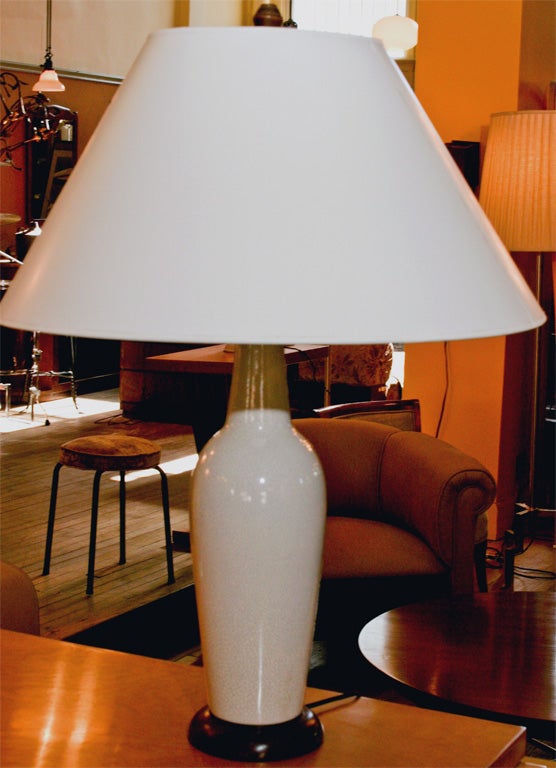 Raku Glazed Table Lamp For Sale 2