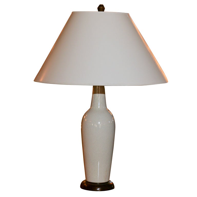 Raku Glazed Table Lamp For Sale