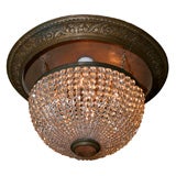 Antique Flush Mounting Crystal Bowl Fixture