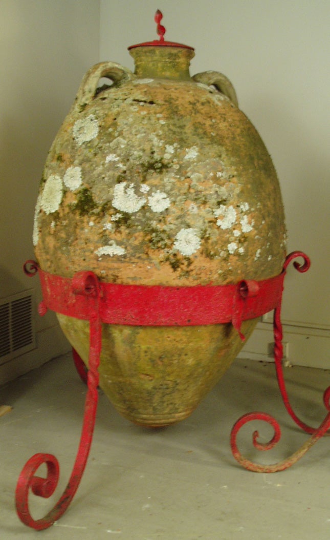 Pair of Monumental early 20th century Olive Jars at 1stDibs