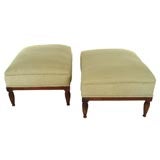 Pair of 19th century French upholstered Ottomans