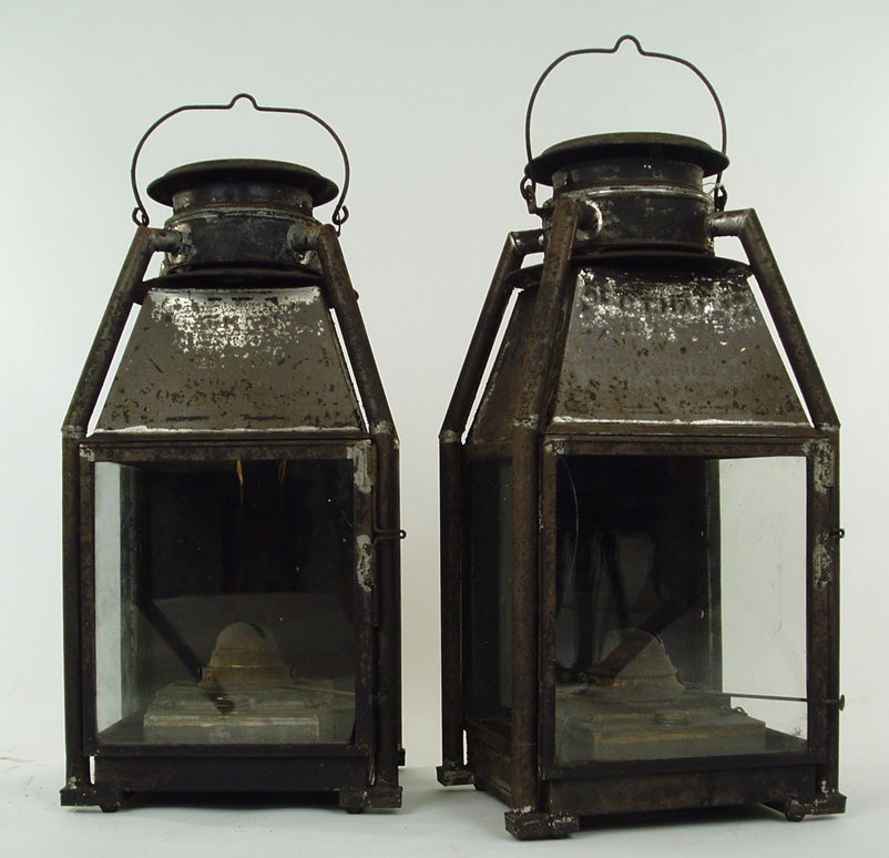 Pair of Antique 19th century Gas Lanterns