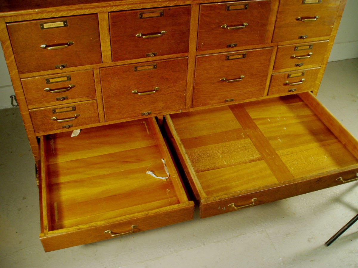 20th Century Antique Library Archival File Cabinet