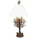 Vintage Industrial Forged Iron Tree form Lamp
