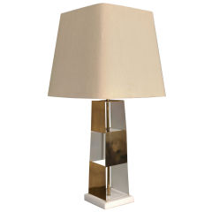 Architectural brass and marble table lamp, mfg. Stiffel