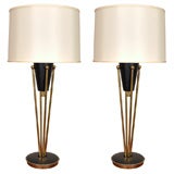 Pair of brass table lamps, mfg. Stiffel