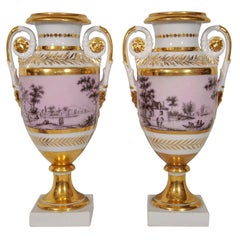 Antique A Pair of Vieux Paris Vases