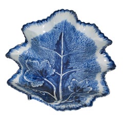 An 18th Century Bow Blue and White  Feather Edge Leaf