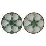 Set of 10 Majolica Oyster Plates